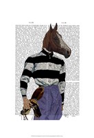 Horse Racing Jockey Portrait Framed Print