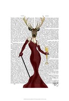 Glamour Deer in Marsala Framed Print