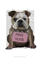 Bulldog Free Hugs Framed Print