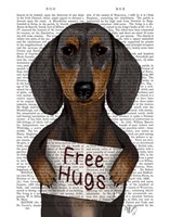 Dachshund Free Hugs Framed Print