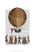 Hot Air Balloon And People Fine Art Print