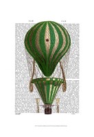 Tiered Hot Air Balloon Green Framed Print