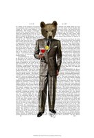 Bear with Cocktail Fine Art Print