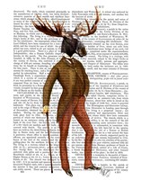 Moose In Suit Full Framed Print