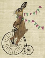 Rabbit On Penny Farthing Fine Art Print