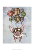 Pig And Balloons Fine Art Print