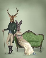 Mr Deer and Mrs Rabbit Fine Art Print