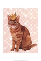 Ginger Cat with Crown Full Fine Art Print