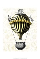 Baroque Balloon Black Yellow Fine Art Print