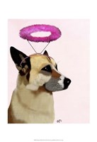 Dog with Pink Halo Framed Print