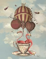 Flamingos in Teacup Fine Art Print