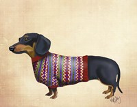 Dachshund With Woolly Sweater Fine Art Print