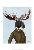 Moose In Suit Portrait Fine Art Print