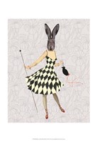 Rabbit in Black White Dress Fine Art Print