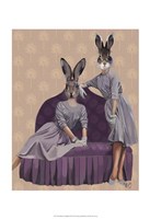 Rabbits in Purple Framed Print