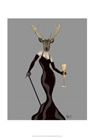 Glamour Deer in Black Framed Print