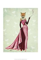 Glamour Fox in Pink Framed Print