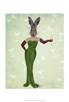 Rabbit Green Dress Framed Print
