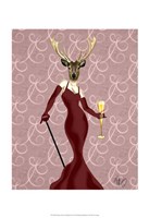 Glamour Deer in Marsala Framed Print