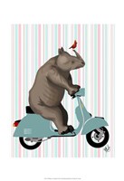 Rhino on Moped Fine Art Print