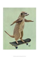 Meerkat On Skateboard Fine Art Print