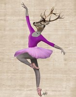 Ballet Deer in Pink II Framed Print