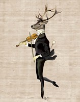 Dancing Deer with Violin Fine Art Print