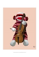 Sock Monkey and Cello Fine Art Print