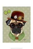 Pug With Steampunk Bowler Hat Fine Art Print