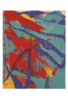 Abstract Painting, c. 1982 (aqua, red, indigo, yellow) Fine Art Print