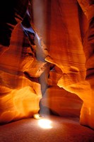 Sun Shining Beam of Light onto Canyon Floor, Upper Antelope Canyon Fine Art Print