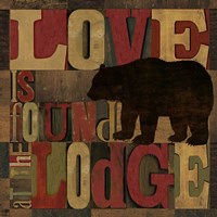 At the Lodge Printer Blocks II Framed Print