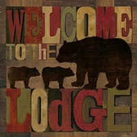 At the Lodge Printer Blocks IV Framed Print