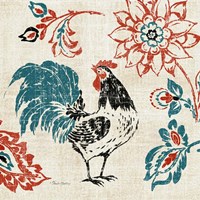 Toile Rooster I Framed Print