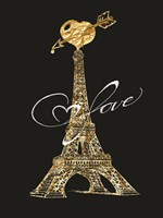 Parisian Golden Love Fine Art Print