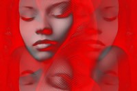 Red Beauty Mirrored Framed Print