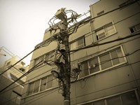 Tokyo City Electric Pole Fine Art Print