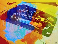 Ferrari Engine Watercolor Fine Art Print