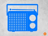 Blue Transistor Radio Fine Art Print