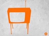 Orange TV Vintage Fine Art Print