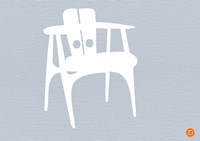 White Wooden Chair Fine Art Print