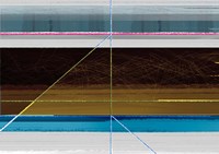 Abstract Blue and Brown Lines Fine Art Print