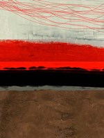 Abstract Stripe Theme Brown Fine Art Print