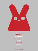 Red Rabbit Multilingual Fine Art Print