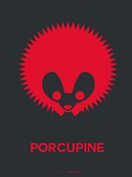 Dark Red Porcupine Multilingual Fine Art Print