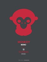 Red Mokey Multilingual Fine Art Print