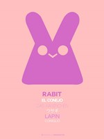 Pink Rabbit Multilingual Fine Art Print
