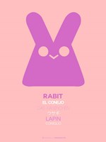 Pink Rabbit Multilingual Fine Art Print