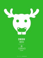 Green Moose Multilingual Fine Art Print