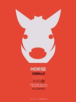 White Horse Multilingual Fine Art Print